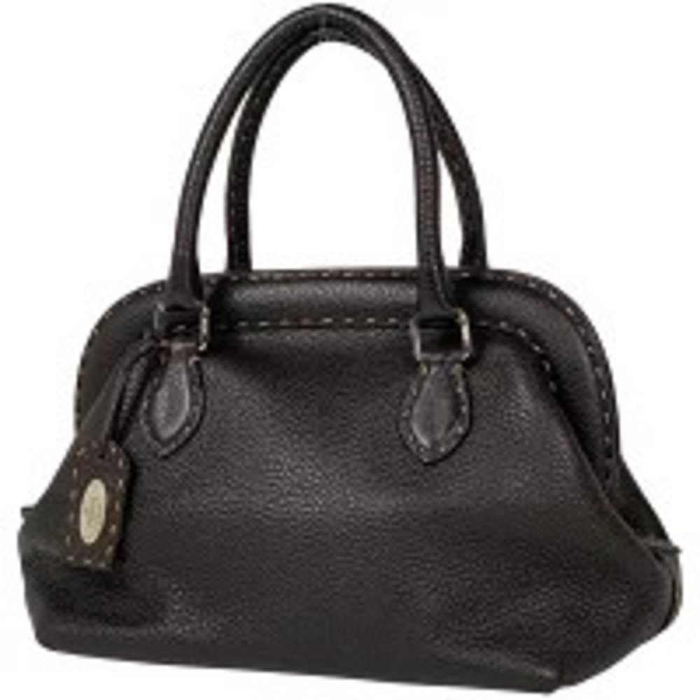 Fendi Selleria Handbag Doctors Bag Leather Brown